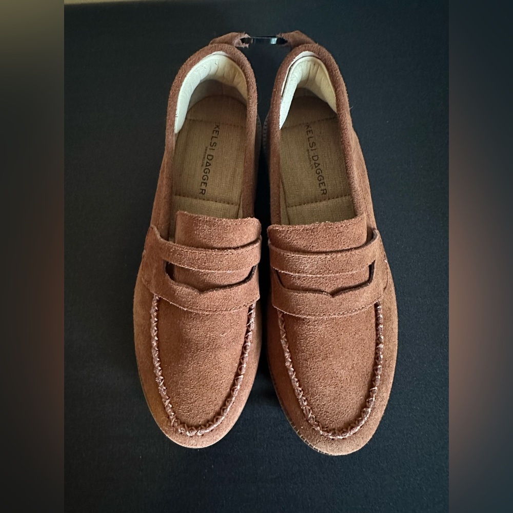 Kelsi Dagger Lens Armadillo Suede Loafers